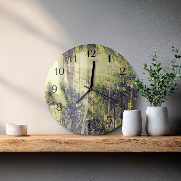 Wanduhr rund Palmen