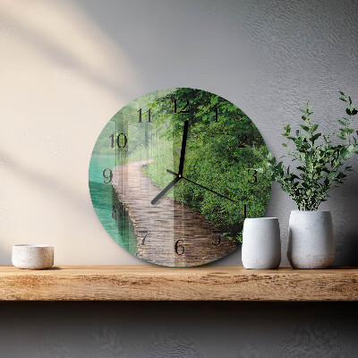 Wanduhr rund Holzsteg