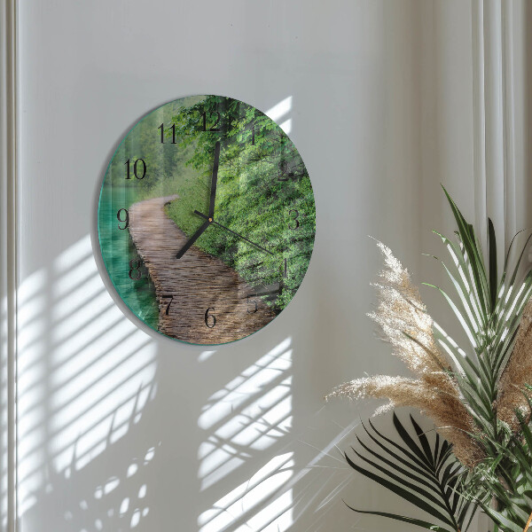Wanduhr rund Holzsteg