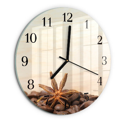 Wanduhr rund Kaffeebohnen