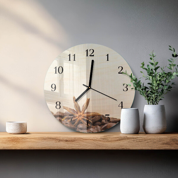 Wanduhr rund Kaffeebohnen