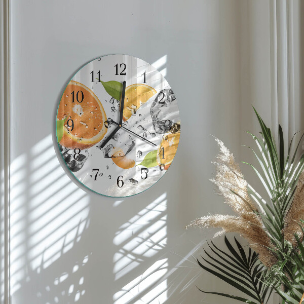 Wanduhr rund Orangen