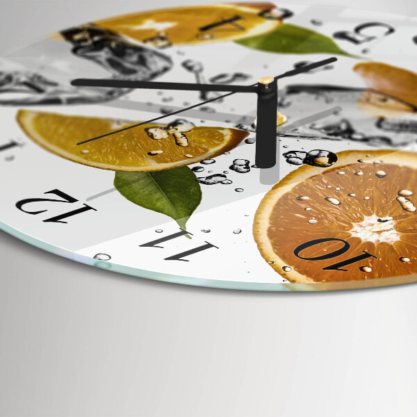 Wanduhr rund Orangen