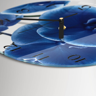 Wanduhr rund Orchidee