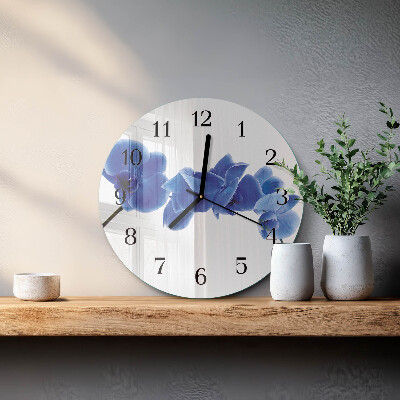 Wanduhr rund Orchidee