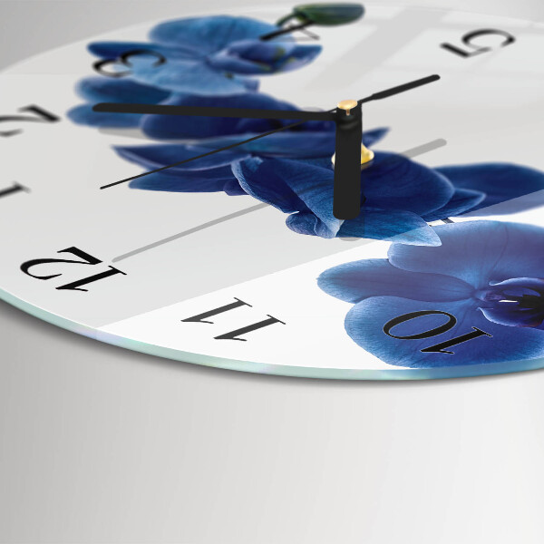 Wanduhr rund Orchidee