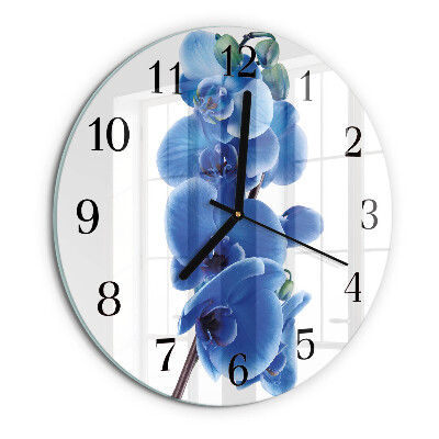 Wanduhr rund Orchidee