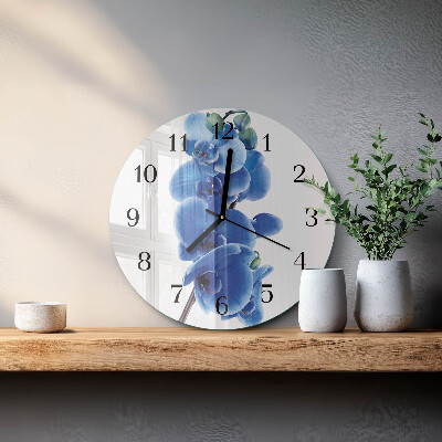 Wanduhr rund Orchidee
