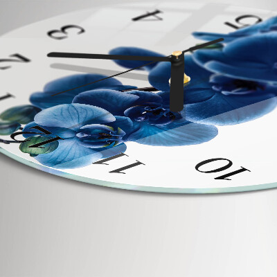 Wanduhr rund Orchidee