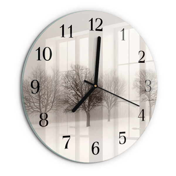 Wanduhr rund Winter
