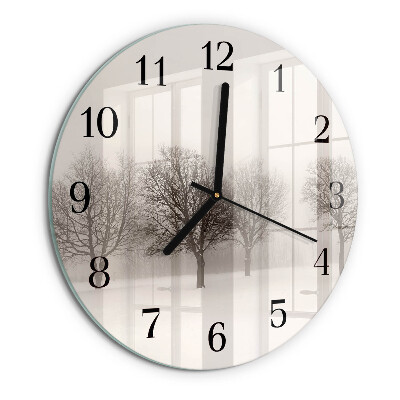 Wanduhr rund Winter