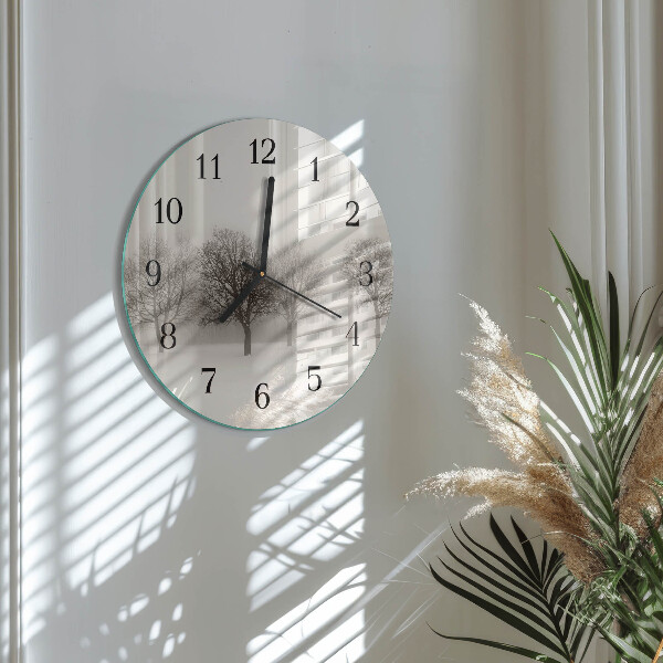 Wanduhr rund Winter