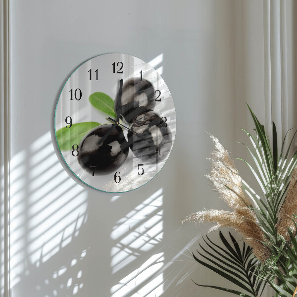 Wanduhr rund Oliven