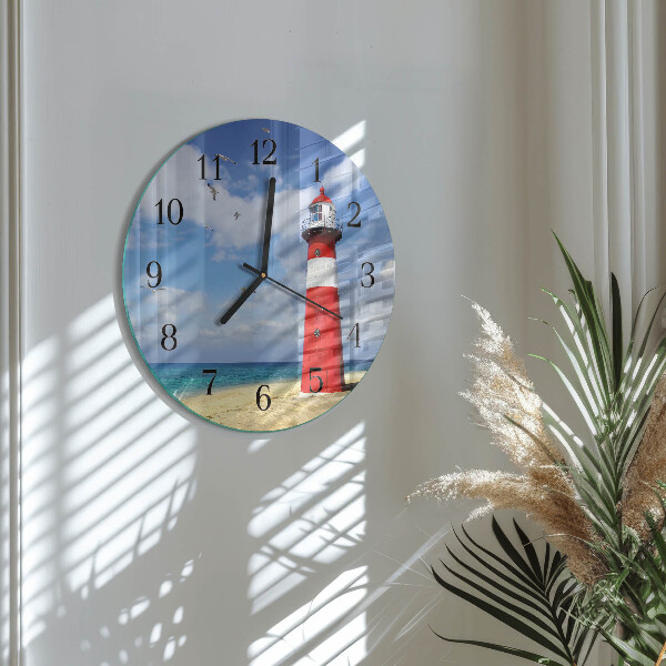 Wanduhr rund Leuchtturm