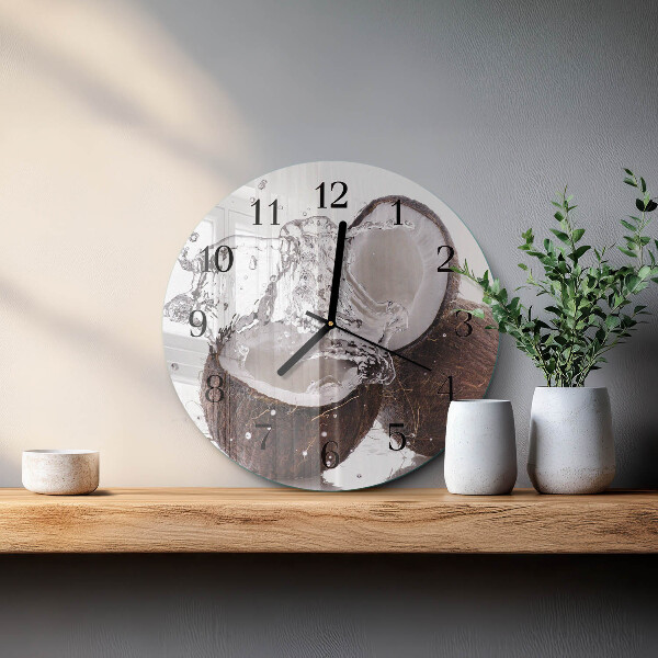 Wanduhr rund Kokosnüsse