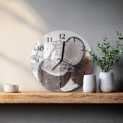 Wanduhr rund Kokosnüsse