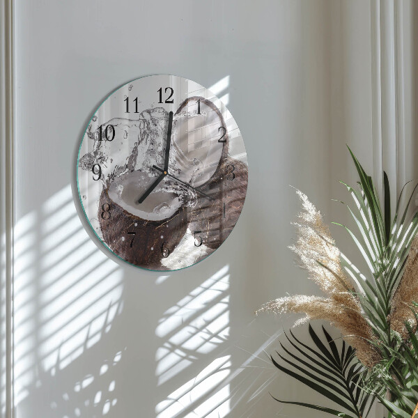 Wanduhr rund Kokosnüsse