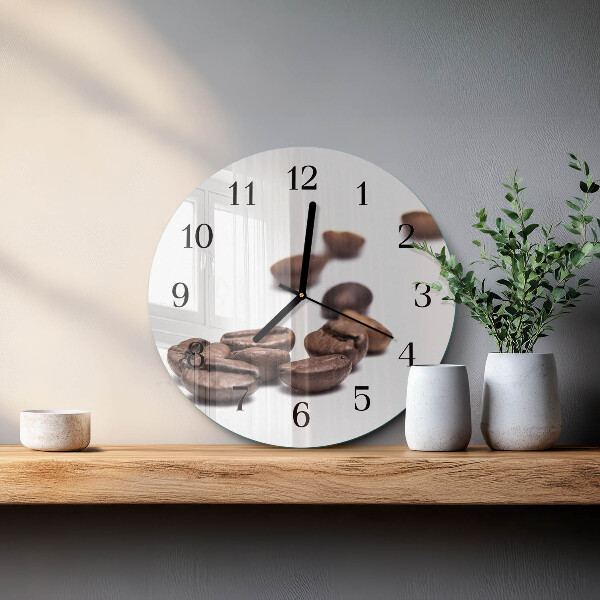 Wanduhr rund Kaffeebohnen