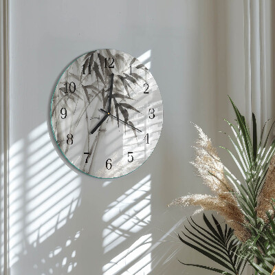 Wanduhr rund Bambus