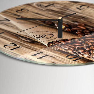 Wanduhr rund Kaffeebohnen