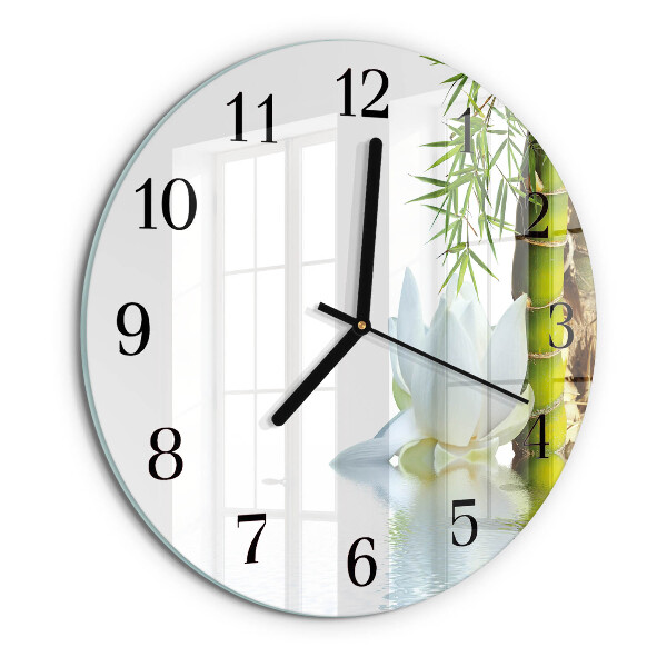 Wanduhr rund Bambus