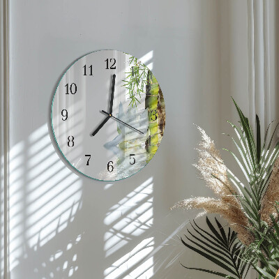 Wanduhr rund Bambus
