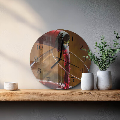 Wanduhr rund Wein