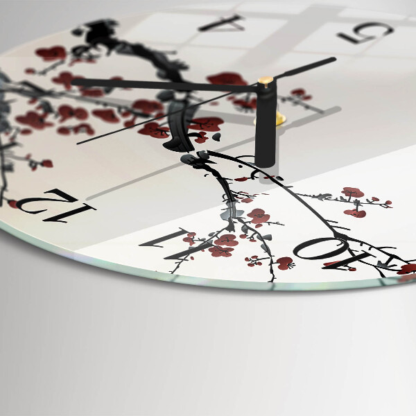 Wanduhr rund Blumen