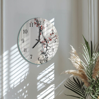 Wanduhr rund Blumen