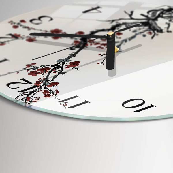 Wanduhr rund Blumen