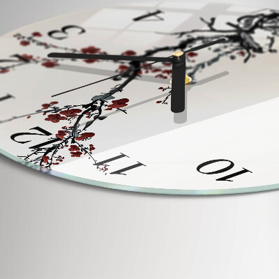 Wanduhr rund Blumen