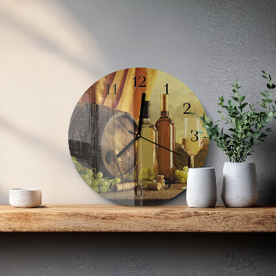 Wanduhr rund Weinfass