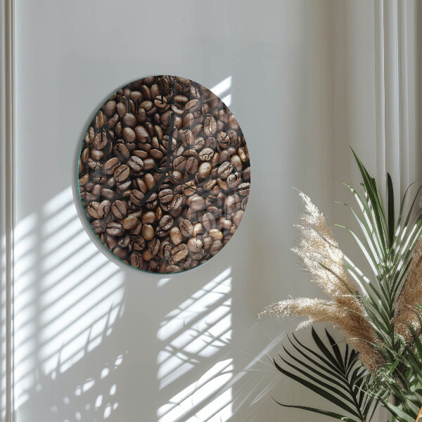 Wanduhr rund Kaffeebohnen