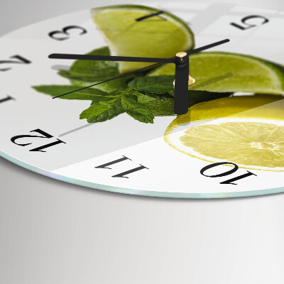 Wanduhr rund Zitronenminze
