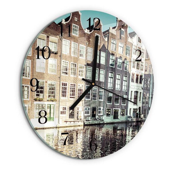 Wanduhr rund Häuser