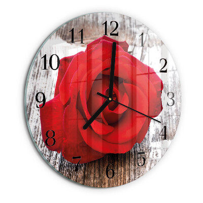 Wanduhr rund Rose