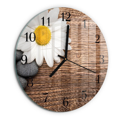 Wanduhr rund Gänseblümchen