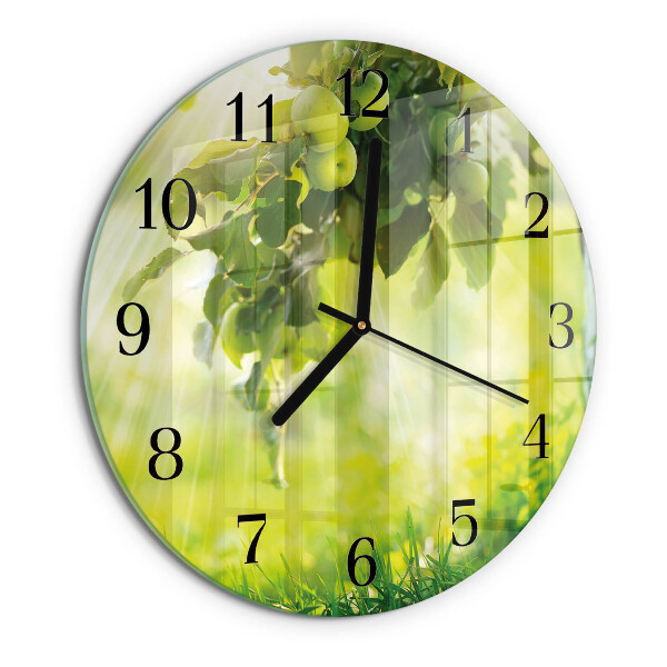 Wanduhr rund Apfelbaum