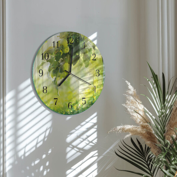 Wanduhr rund Apfelbaum