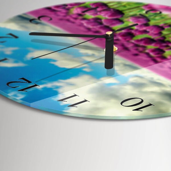 Wanduhr rund Tulpen