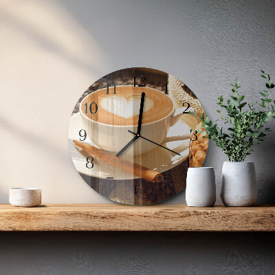 Wanduhr rund Kaffeeherz