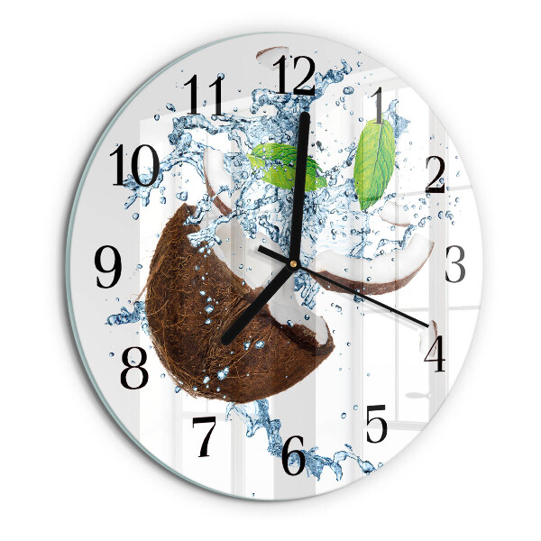 Wanduhr rund Kokosnuss