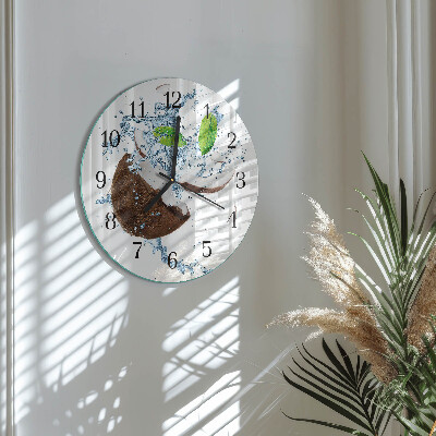 Wanduhr rund Kokosnuss