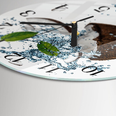 Wanduhr rund Kokosnuss