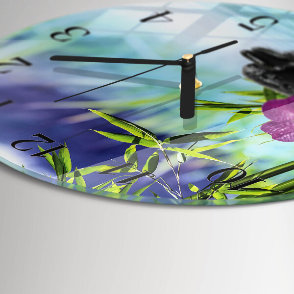 Wanduhr rund Spa Orchidee