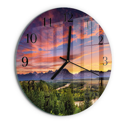 Wanduhr rund Landschaft