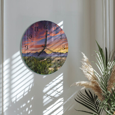 Wanduhr rund Landschaft