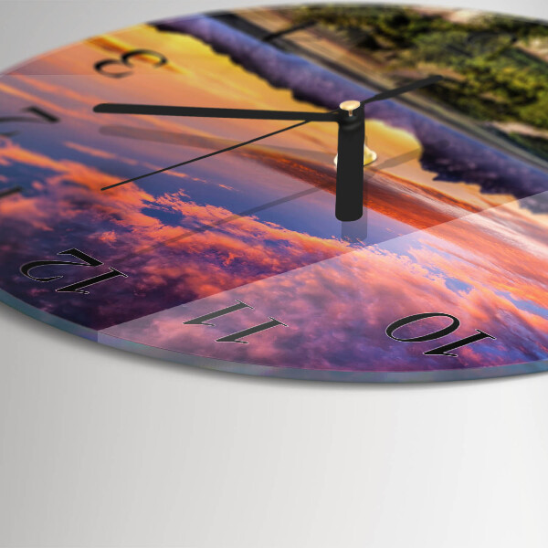 Wanduhr rund Landschaft