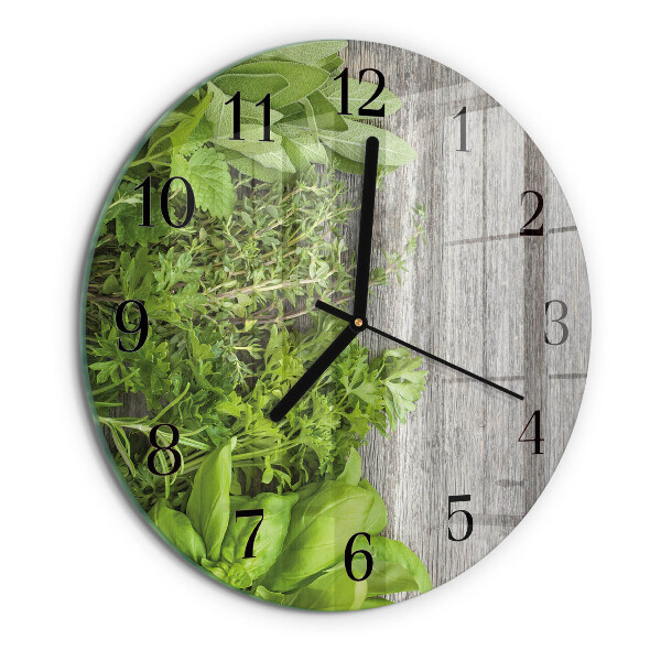 Wanduhr rund Kräuter