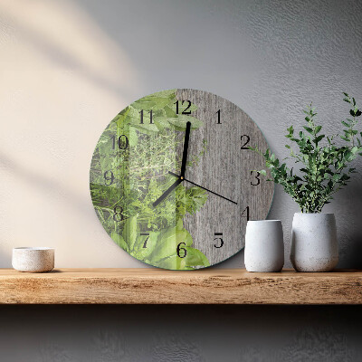 Wanduhr rund Kräuter